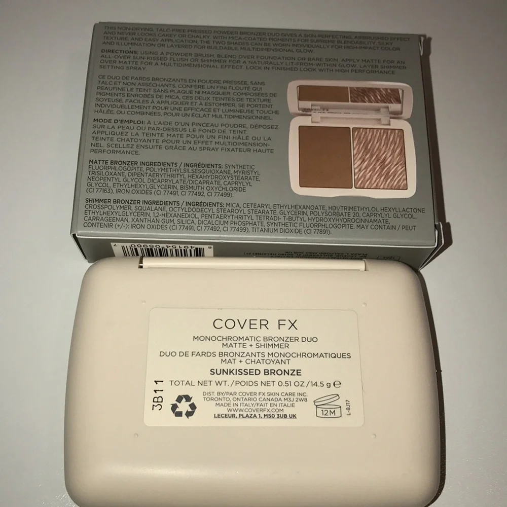 Cover FX Monochromatic Bronzer duo matte +shimmer sun kissed bronze NEW
